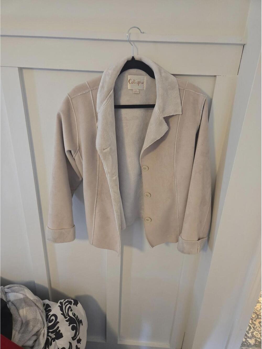 Calispia Vintage Faux Suede Shearling Lined Jacket Size M